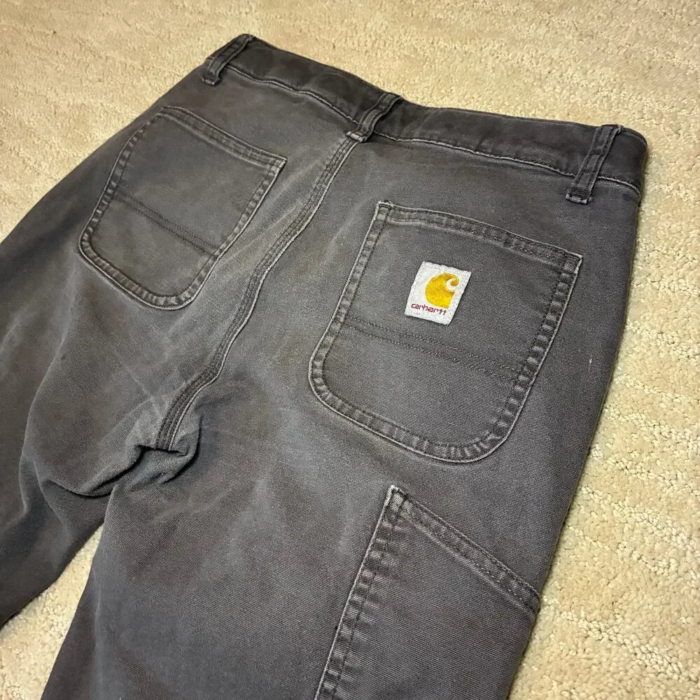 Boys 12 Carhartt Painter Canvas Pants Workwear, Worn In, Industrial, Blue Collar
